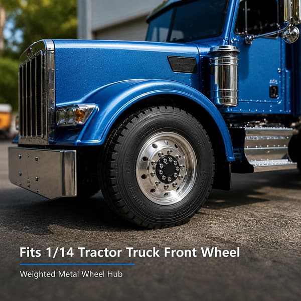 1/14 RC Viktad Metall Framfälg för Tamiya Traktor Lastbil | Motviktsfälg uppgradering, traktor lastbil byggen, C-typ metallnav, Front Wheel 1PCS