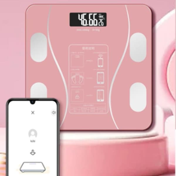 Digital badevægt kropsfedt BMI-måler SORT Sort Black