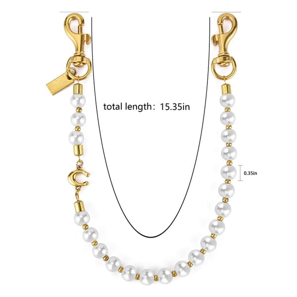 Väskberlock, söta handväskberlocker, väsktillbehörsberlocker, väskkedjor, handväskberlocker Pearl Chain-Gold