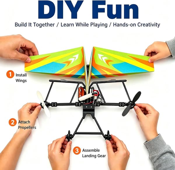 2-pack RC pappersflygplanssats, DIY RC-flygplan med 20 st färgat papper 2-BATT Multicolor