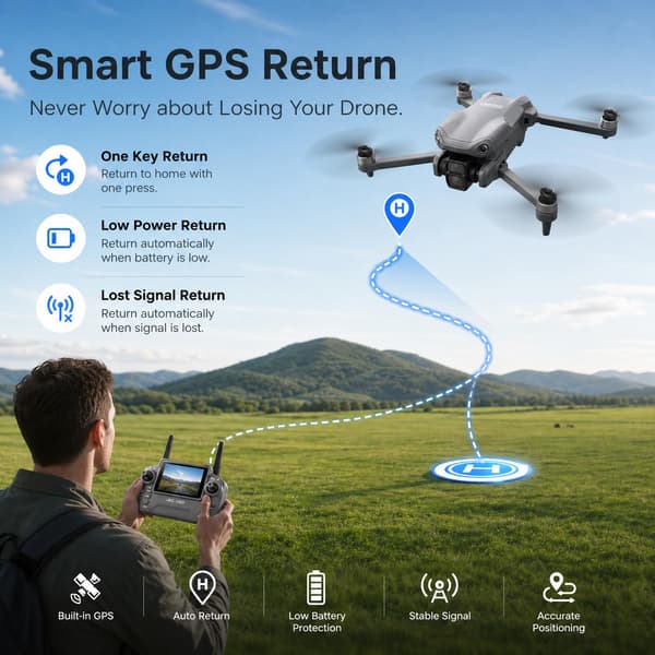 LF682 GPS-droner med 4K-kamera EIS til voksne, kameradroner til begyndere LF682-3B