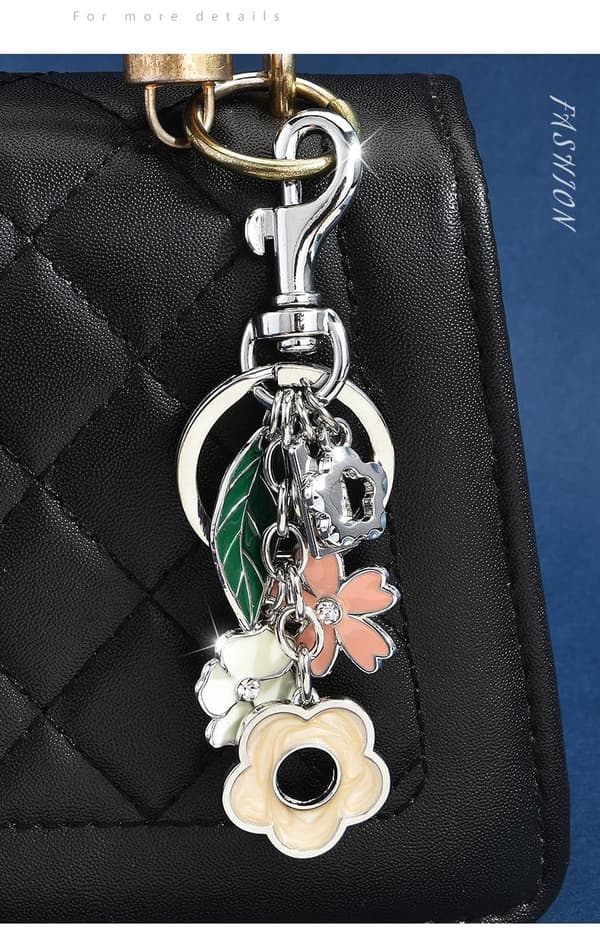Väskberlocker för handväskor - Söt handväskkedjeberlock - Väskaccessoarer Berlocker för kvinnor Flower Charm - Silver