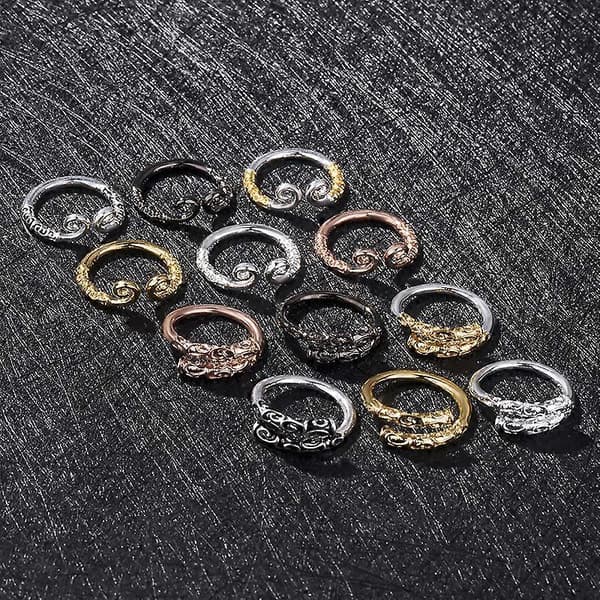 Modesmycken Sun Wukong Golden Cudgel Ring med åtdragande trollformeldesign A