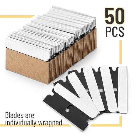 Bates - 50 stk barberblader, flate skrapeblader, barberblader med én kant Black