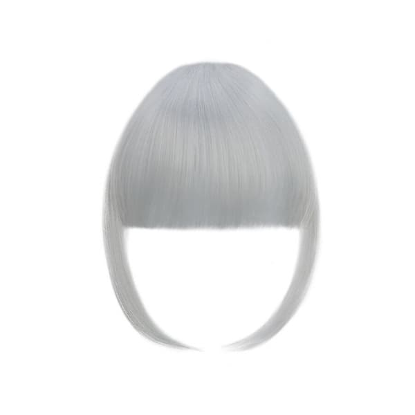 Clip-in Hårfransar Extensions Franska Hårfransar Snygga Hårstycken Silvergrå Silvergrå 28cm, Grå silvergrey