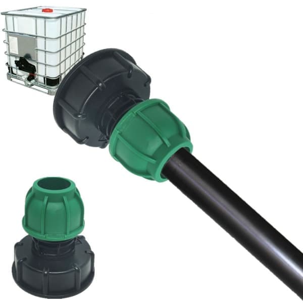 IBC Tank Adapter Kobling Gjengeforbindelse 32MM RETT RØR 32mmRett Rør Straight Pipe 32mmStraight Pipe