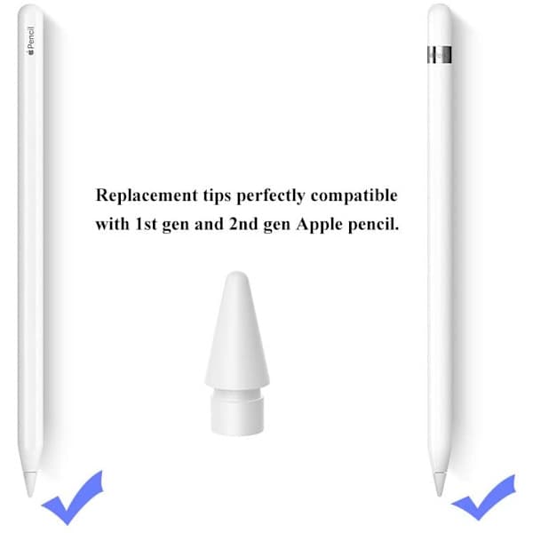 Udskiftningsspids til Apple Pencil 1 og 2 Hvid
