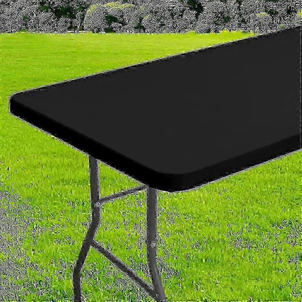 Premium tvättbar hopfällbar picknickbordsduksskydd för rektangulära utomhusbord red 243x76cm