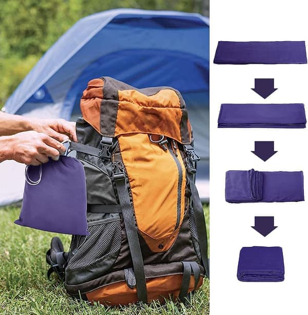 AURA Liners Reselakan Sovsäcksfoder, 75 X 210 Cm Bärbart Sovsäcksfoder i Polyester för Resande Vandrarhem, Lila