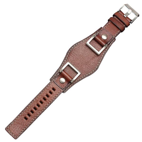 24MM Sort Brun Læder Urrem til FOSSIL JR1157 Ure, Brun Brown