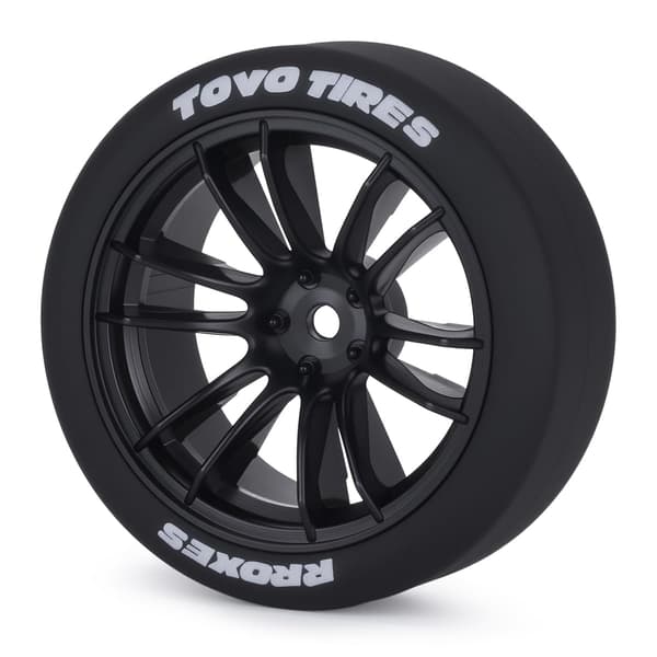 1/10 RC Drift Hjul og Dæk Sæt, 12-Eget On-Road Touring Bil Hjul Dæk Combo, 12mm Hex Drift Dæk til RC Drift Bil, 4 STK (Sort) Black