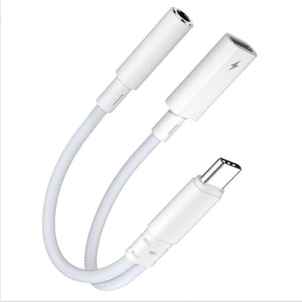 AC06_P15 USB-C til 3,5 mm lydadapter med PD-lading