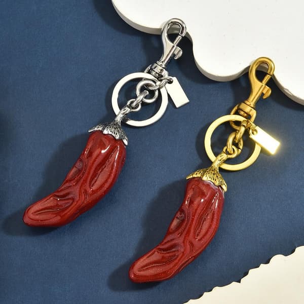 Väskberlock, söta handväskberlocker, väsktillbehörsberlocker, väskkedjor, handväskberlocker Red Chili Pepper - Silver