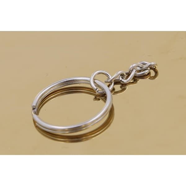 50-pack nyckelringar kort kedja 25 mm, silver
