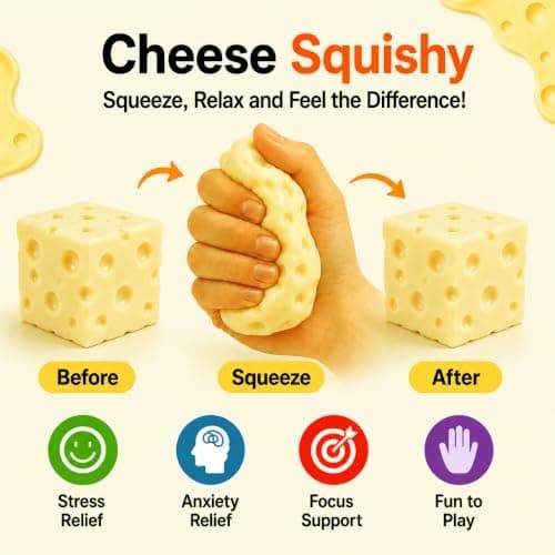 Ost Squishy Långsamt Stigande Squishy Stressavlastande Fidgetleksak, Oststil Milky
