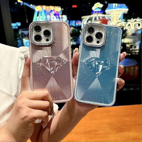 Etui til iPhone 16 Pro Max IMD Diamantmønster TPU+PC Stødsikkert Telefonetui