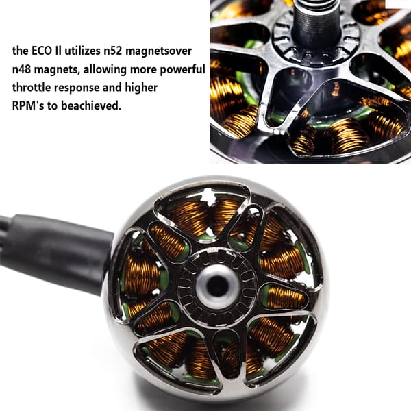 EMAX ECOII Serie 2207 Børsteløs Motor til 5\" FPV Drone (1900KV) 1900KV