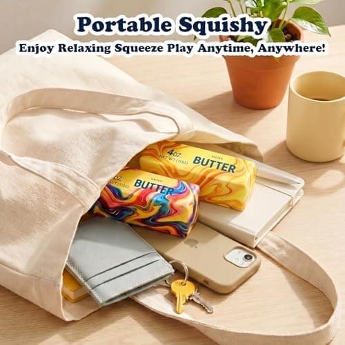 2 st färgglada smör squishy klämleksaker långsamt stigande stress skrivbordsleksaker paket Rainbow 2pcs