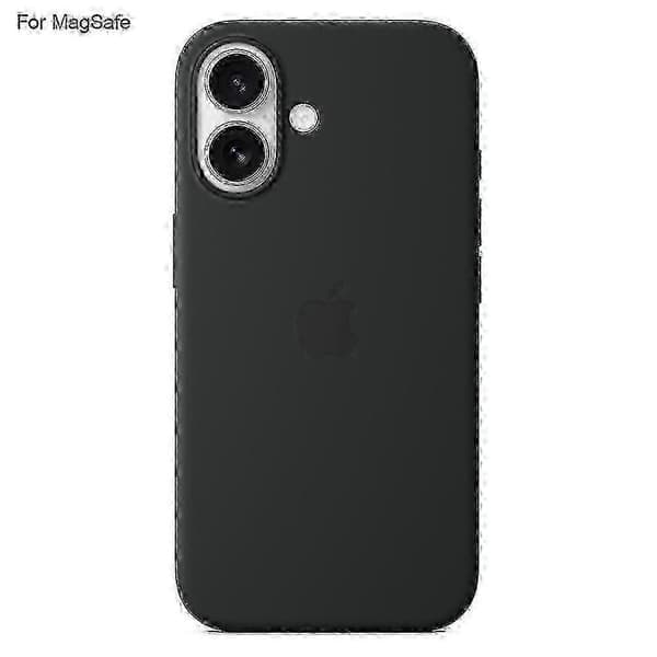 Til iPhone 16 Cover kompatibelt med MagSafe Flydende Silikone Telefonbagside [induktions-pop-up], Sort Black