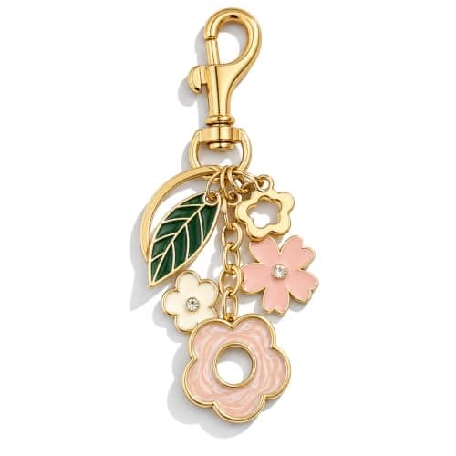 Väskberlocker för handväskor - Söt handväskkedjeberlock - Väskaccessoarer Berlocker för kvinnor Flower Charm - Gold