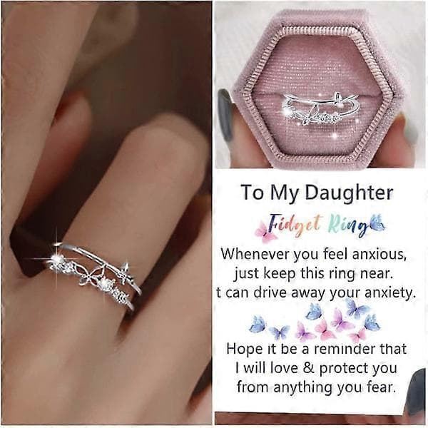 Til min datter Fidget Ring, til min datter sommerfuglring, dattergave fra mor