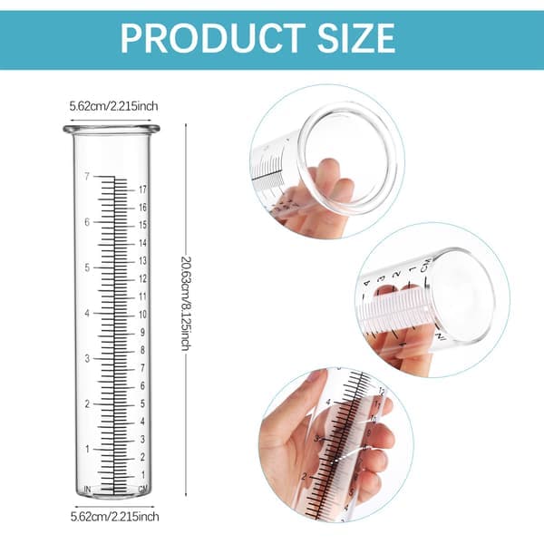 Regnmätare Regnmätverktyg Glasrör 21cm/8 Tum