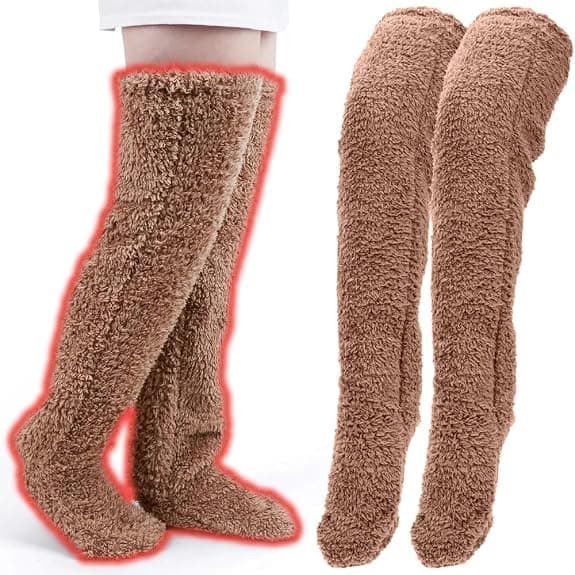 Snuggs Koselige Sokker Knehøye Snuggle Paws Høye Sokker Brun brown