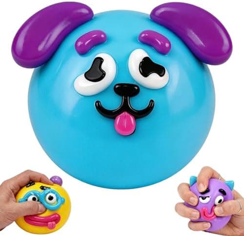 Smushers Squishy, Face Squishy Legetøj, Kuriositeter Hundefjæs Squishy Sød Langsom Stigning Afslappende, Sjovt Fjæs Squishy Stressbolde, Stresslindrende Skrivebord Blue
