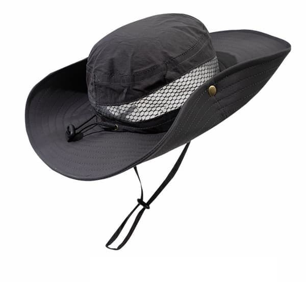 Solhattar för män Sommarhatt Bredbrättad Packbar Cowboyhatt Vandringsfiskehattar, Mörkgrå Dark Grey