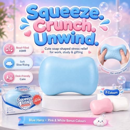 Sprød sæbe Squishy Asmr perlefyldt, Sprøde sæbe Squishies Soap Blue