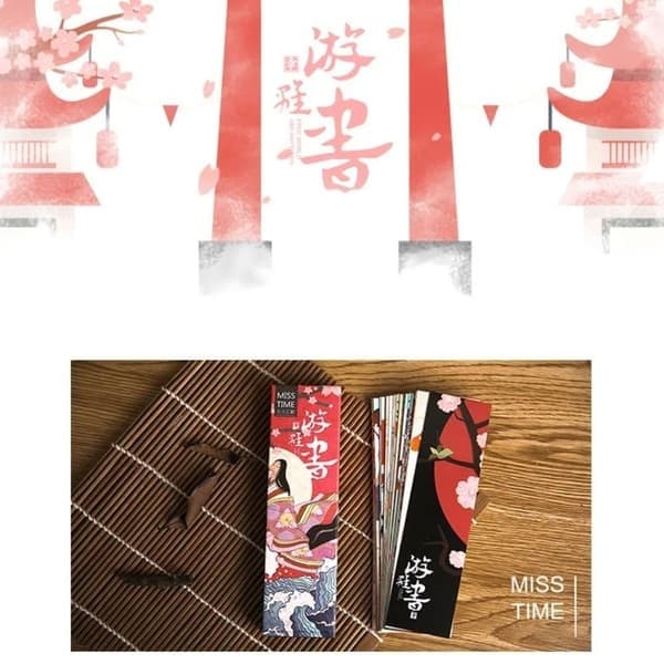 30 ark/förpackning pappersbokmärken japansk stil retro