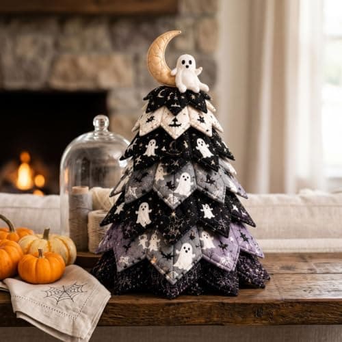 DIY Halloween tikattu kangaspuu-setti, 3D ompeluartesana Halloween-puu, B B/1