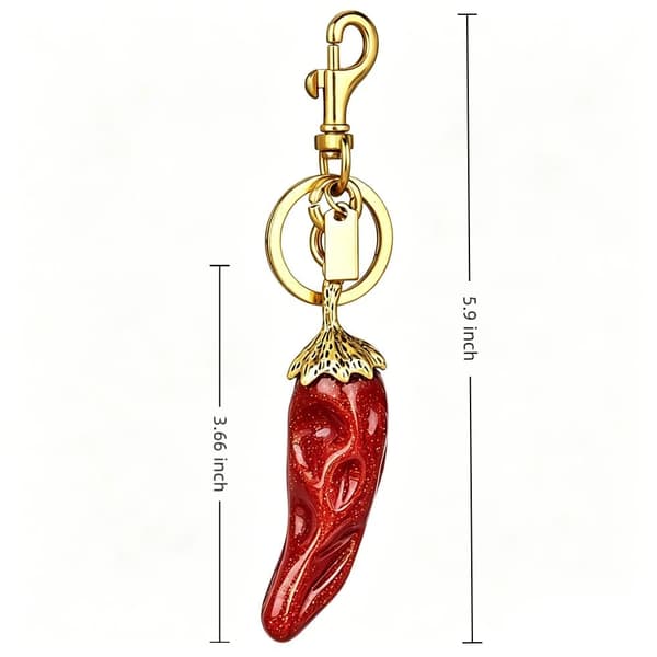 Väskberlocker för handväskor - Söt handväskkedjeberlock - Väskaccessoarer Berlocker för kvinnor Red Chili Peppers - Gold
