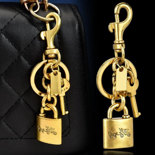 Väskberlock, söta handväskberlocker, väsktillbehörsberlocker, väskkedjor, handväskberlocker Lock-Gold