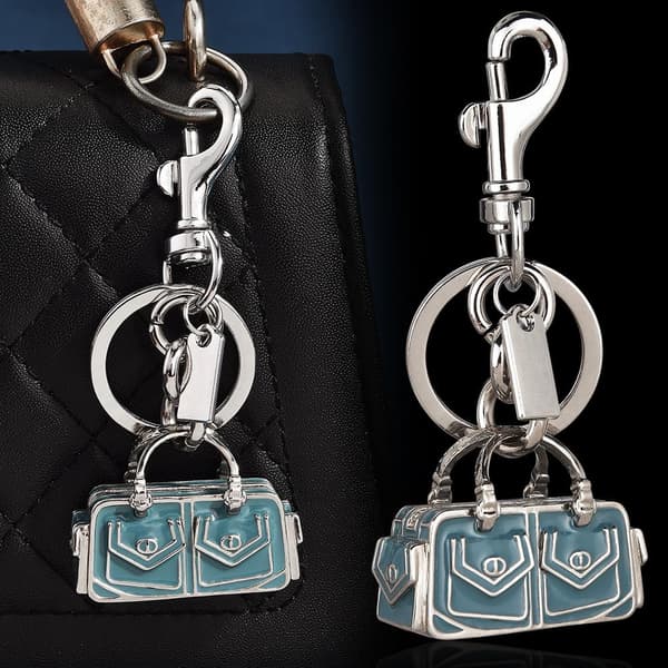 Väskberlock, söta handväskberlocker, väsktillbehörsberlocker, väskkedjor, handväskberlocker Handbag Blue-Silver