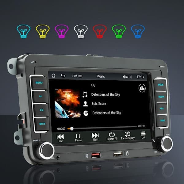 F9070W Bilradio / Carplay & Android Auto - 7 tommer for Volkswagen