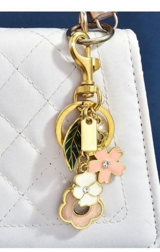 Väskberlocker för handväskor - Söt handväskkedjeberlock - Väskaccessoarer Berlocker för kvinnor Flower Charm - Gold