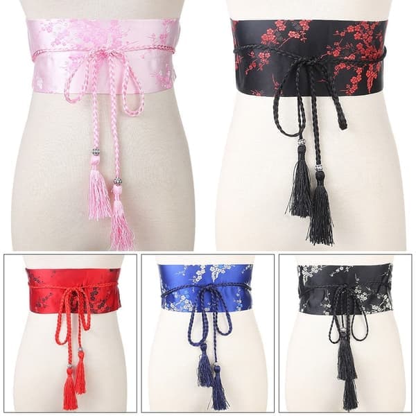 Kimono Bælte Korset Taljebånd BLÅ Blå blue