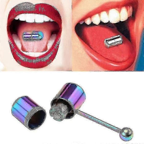 Kropspiercing Tungering med Vibration - Cool Håndvægt Design i Rustfrit Stål Blue