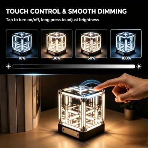 Teseracto Cubo, Cubo 4d Cube, Cubo Effect 4d, Cubo Effect Infinito 4d Med LED-lys, 3D LED 360 Hologram Kugle, Uendelig Dimensionslampe, Uendelig #E