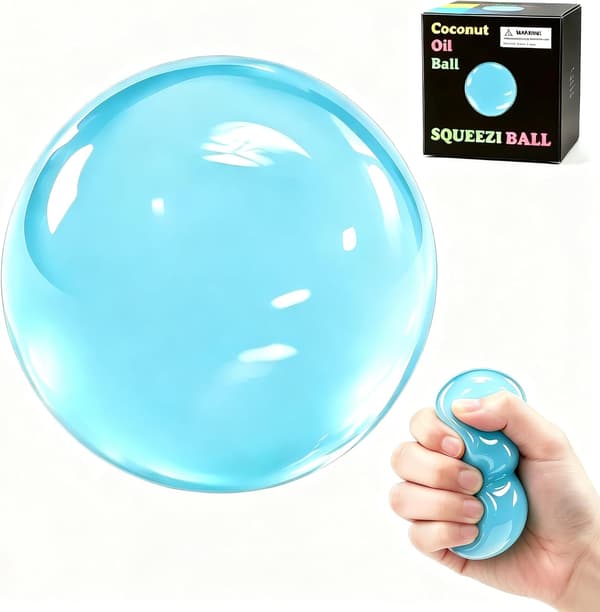 Kokosolje Squishy Stressball, Ikke-sprettende Sensoriske Fidget-leker - Blå Blue