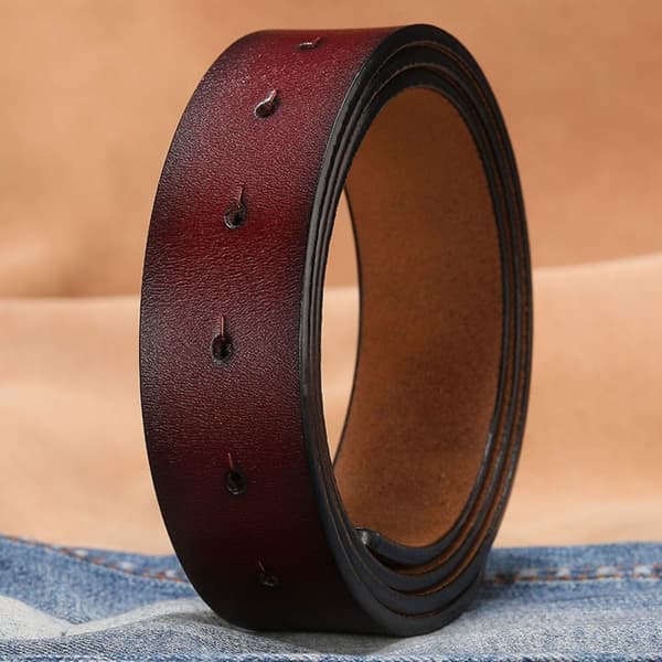 Ægte læderbælte uden spænde Girdle 01 Brun 3,3 cm 01 Brown 3.3cm