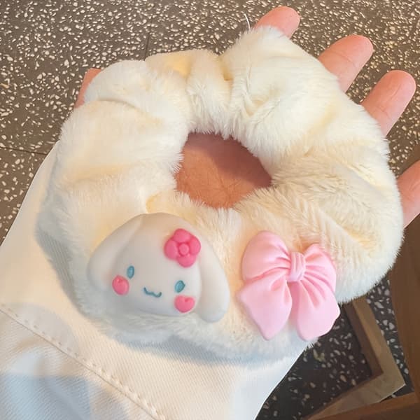5 stk. Sanrio Cinnamoroll hårbånd til kvinder, bløde plys-håraccessories med søde karakterdesigns, størrelse 5 stk. 5pcs