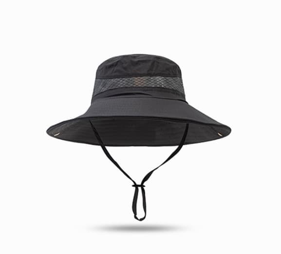 Solhattar för män Sommarhatt Bredbrättad Packbar Cowboyhatt Vandringsfiskehattar, Mörkgrå Dark Grey