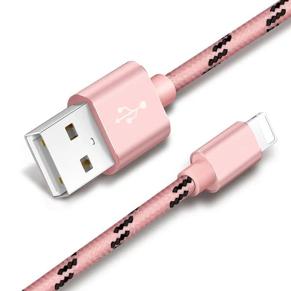 5-pack, 2-meters flätade Lightning-kablar för laddning och dataöverföring till iPhone 11/13/14 1M 1M