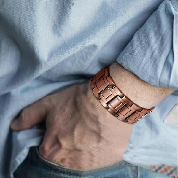 3x Magnetiskt Koppararmband för Män, 99,99% Ren Koppar, Ultrastarka Magneter, Justerbart jinst1