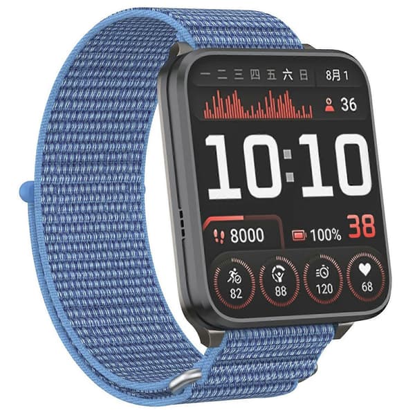 Til Garmin Venu X1 Håndledsrem Magic Tape Nylon Loop Urrem med Metalring Multicolor Cape Blue