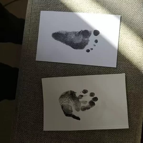 2-pack hand- och fotavtrycksbläckdyna för baby, barn och husdjurstassar vit