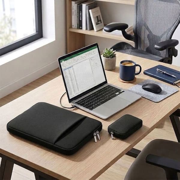 Bærbar Taske 13-tommer Beskyttelse til MacBook Neo Air Pro 13'' M3 M4 M5 med Lille Lomme, Sort