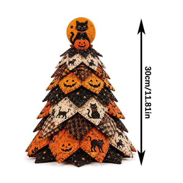 DIY Halloween-tilkkukangaspuusarja, 3D-ompelutyö Halloween-puu E/1